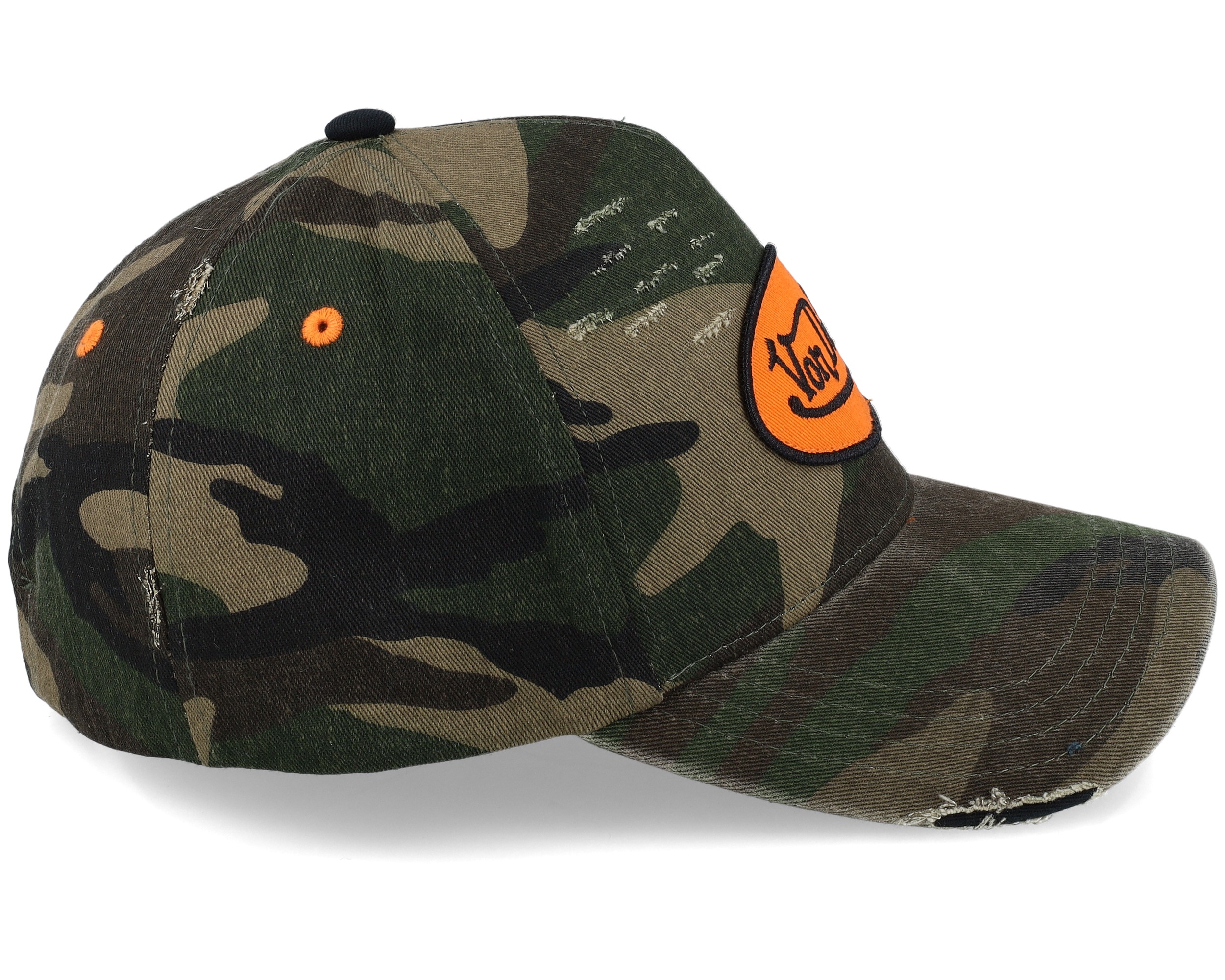 Oval Patch Camo/Orange Adjustable - Von Dutch | Hatstore.com