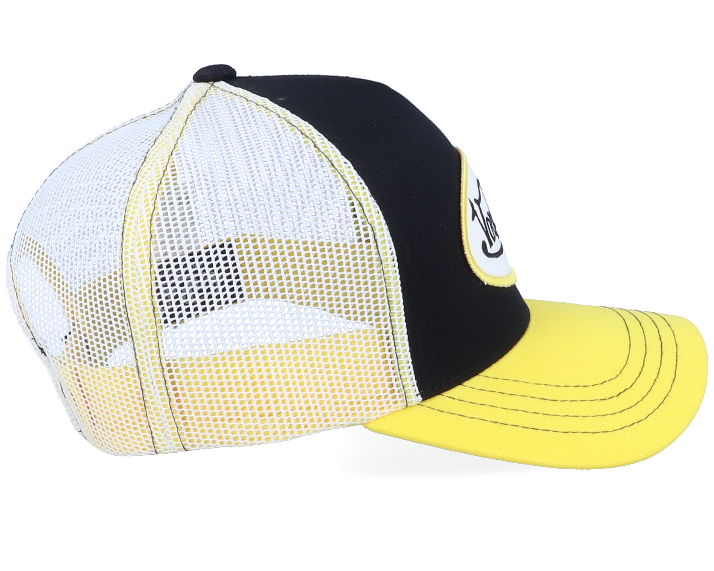 VonDutchボンダッチOval Patch WhiteBlack ユニセックスキャップ Oval Patch Black/Black/White A-Frame Trucker - Von Dutch