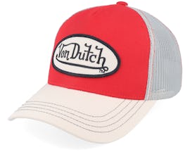 Oval Patch Red/Grey/Beige Trucker - Von Dutch