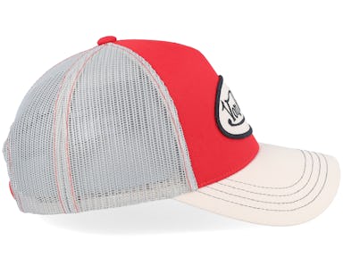 Tricolour Von Dutch baseball cap in red, white, and beige - Von Dutch