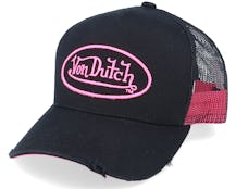 Oval Patch Black/Neon Pink Trucker - Von Dutch