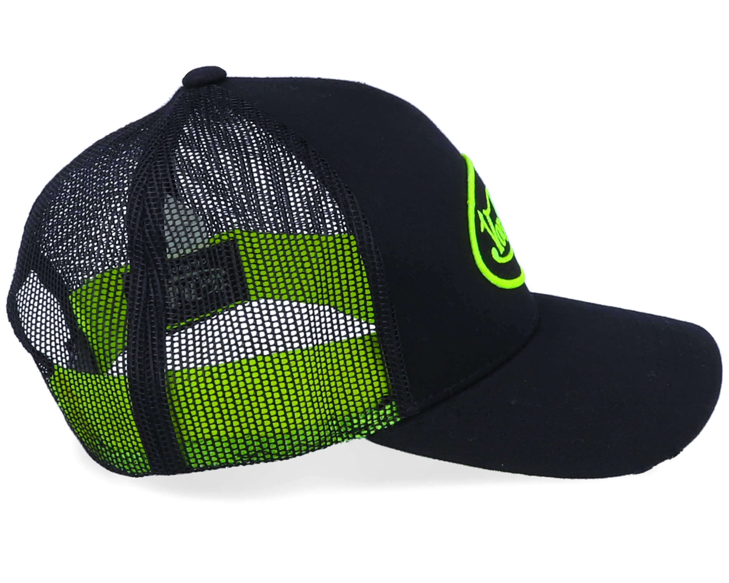 Oval Patch Black/Neon Yellow Trucker