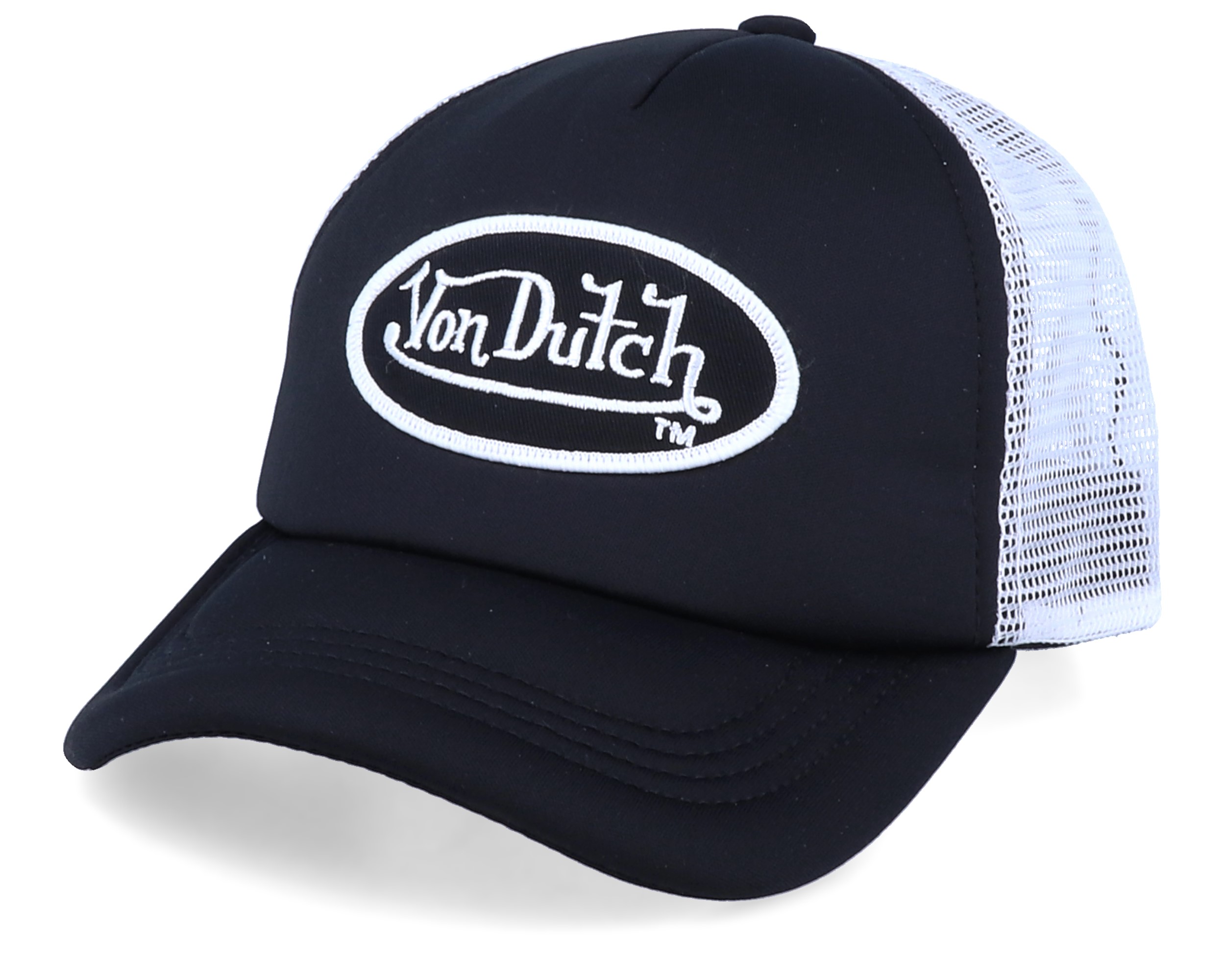 black and white von dutch cap