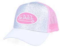 Oval Patch Glitter Silver/White/Pink Trucker - Von Dutch