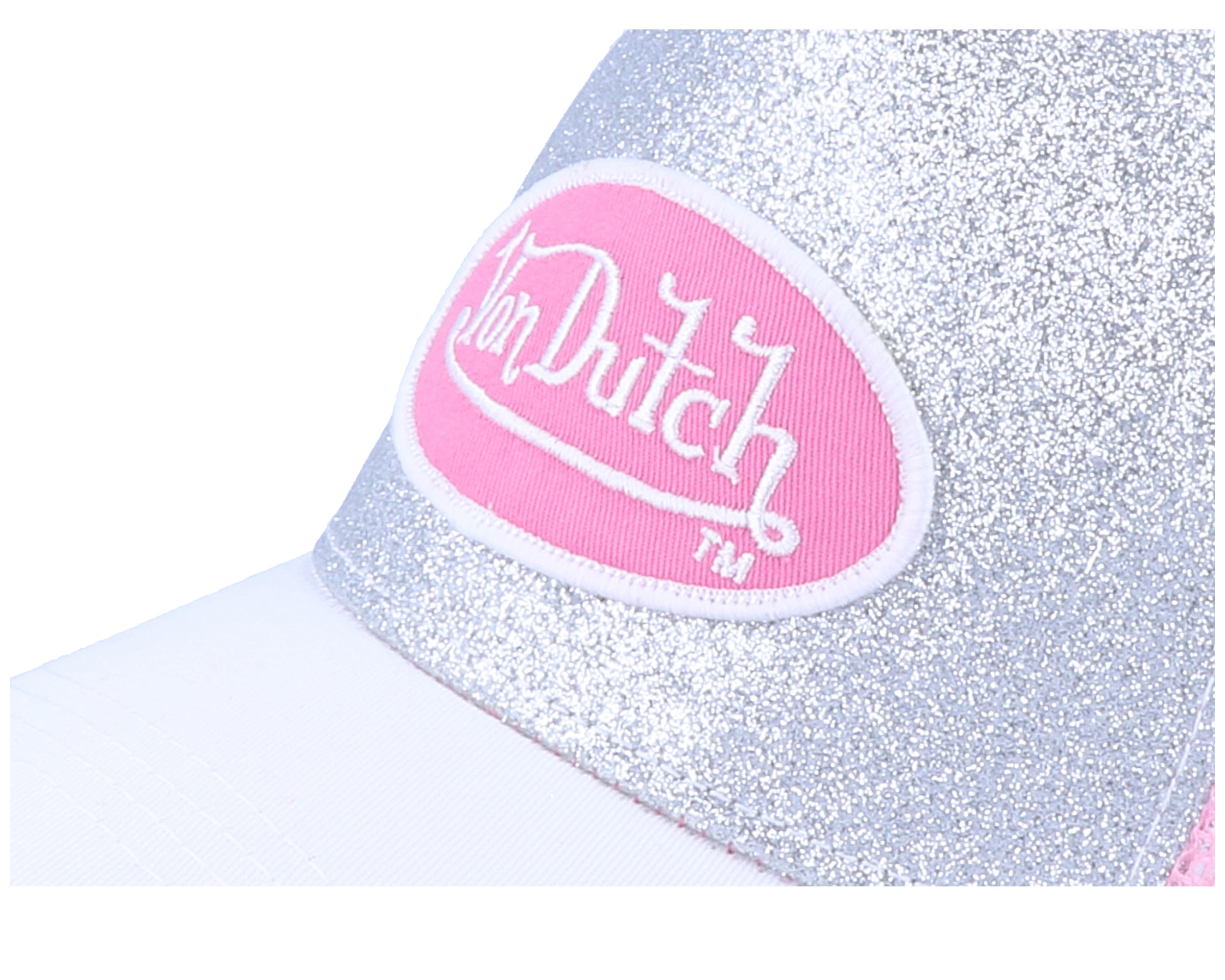 Von Dutch silver sparkle with baby Pink trucker outlet hat.