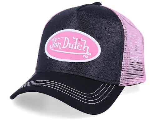 Flakes Black Glitter Pink Trucker Von Dutch Cap Hatstoreworld Com