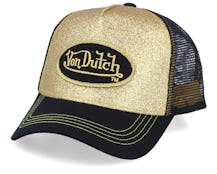 Oval Patch Glitter Gold/Black Trucker - Von Dutch
