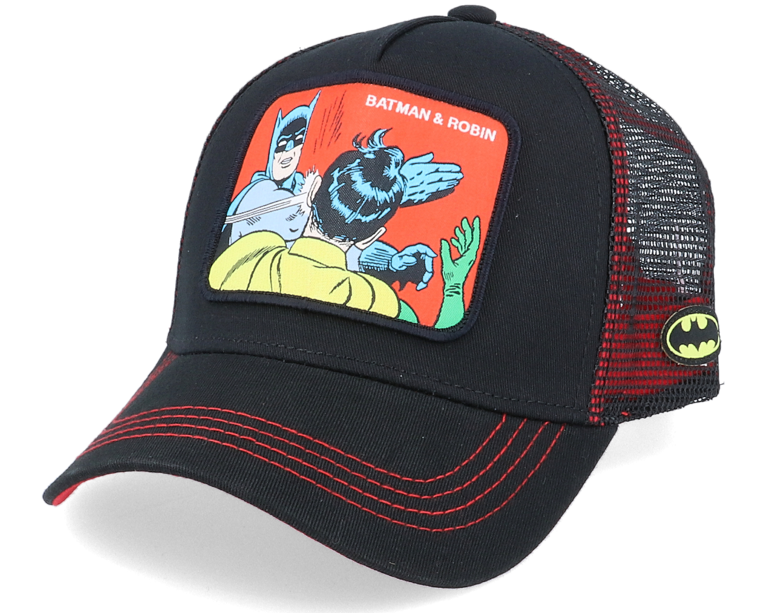 Dc Comics Batman Robin Meme Black Trucker - Capslab cap