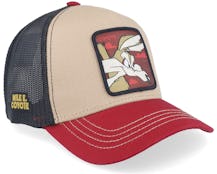 Looney Tunes Wile E. Coyote Beige/Black/Red Trucker - Capslab