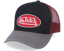 Oval Patch Baseball Black/Dark Grey/Maroon Trucker - Von Dutch