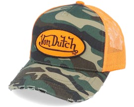 Kids Oval Patch Camo/Orange Trucker - Von Dutch
