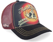 Looney Tunes Thats All Folks! Black/Maroon Trucker