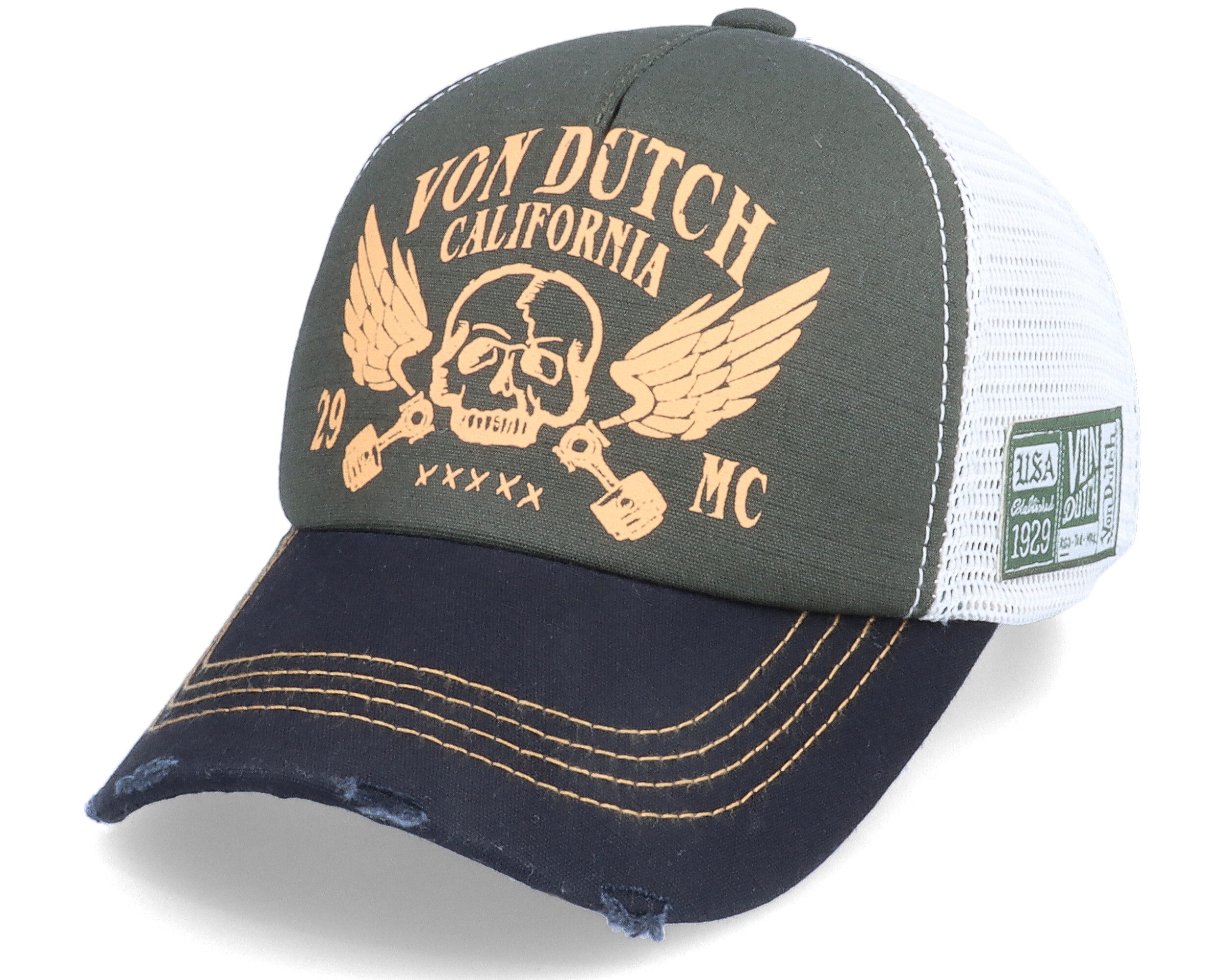 Kids Crew Black/Yellow Trucker - Von Dutch cap | Hatstoreworld.com