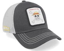 One Piece Straw Hat Crew Charcoal/Grey Trucker - Capslab