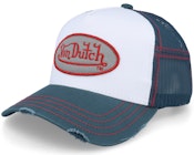 Oval Patch Sum Con White/Teal Trucker