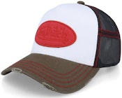 Oval Patch Sum Man White/Brown/Black Trucker