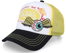 Oval Patch Flying Eye White/Yellow/Black Trucker - Von Dutch