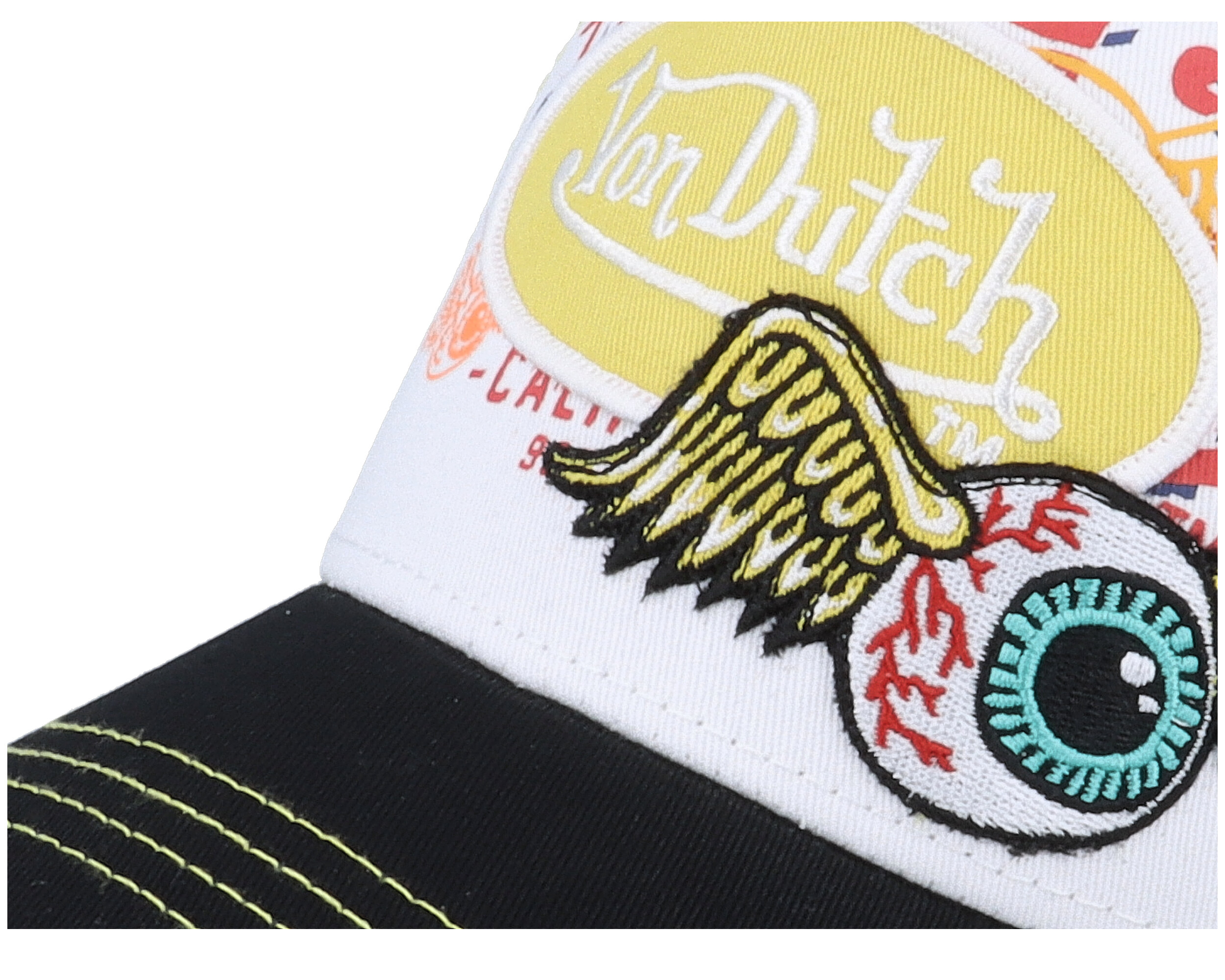 Oval Patch Flying Eye White/Yellow/Black Trucker