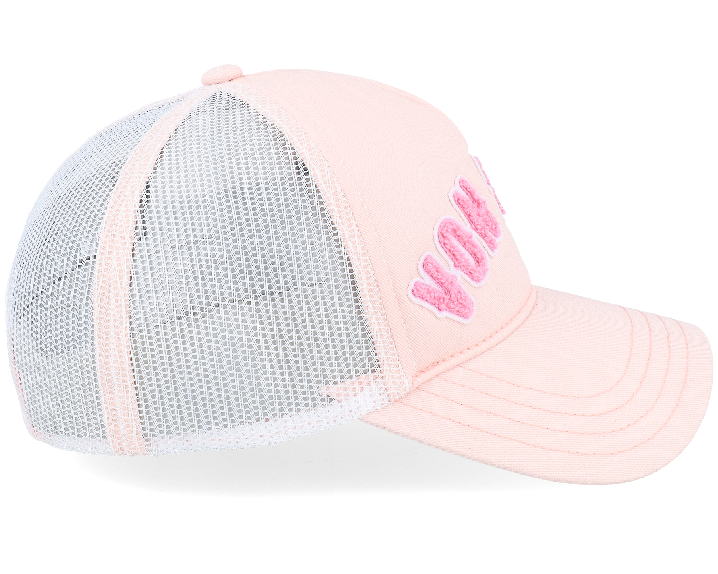 【Von Dutch】Terry Cloth ピンク Trucker キャップ 関税送料込 White and Pink Curved Terry Logo Trucker Hat – Von Dutch