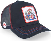 Super Mario Kart Mario Black/White/Blue Trucker - Capslab