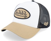 Oval Patch Black/White/Beige Trucker