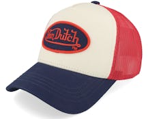 Oval Patch Beige/Red/Navy Trucker - Von Dutch