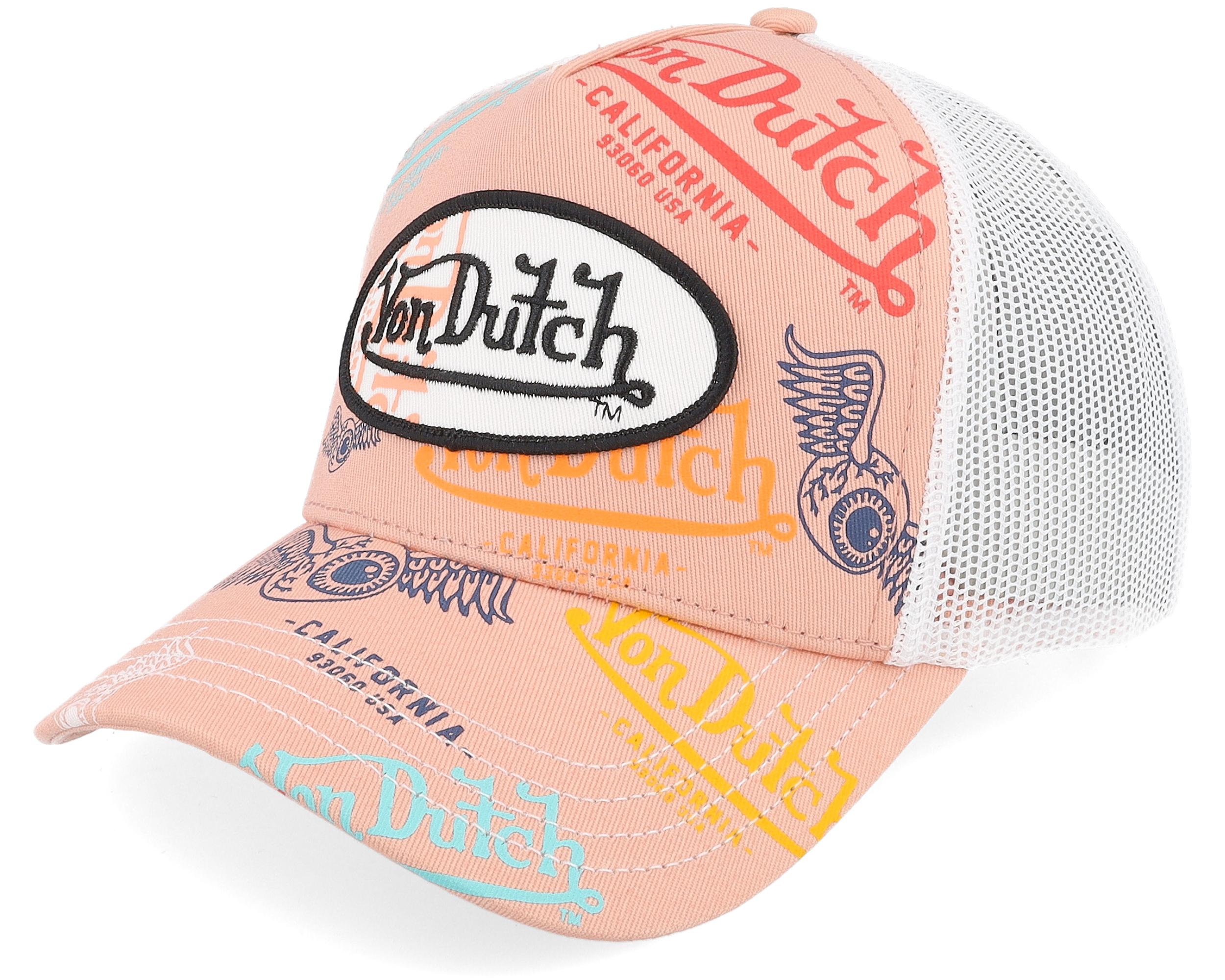 Grafitti White/Pink A-Frame Trucker Von Dutch
