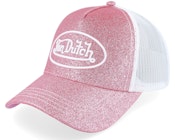 Glitter White/Pink Trucker