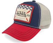 Kids Square Patch Beige/Navy/Red Trucker