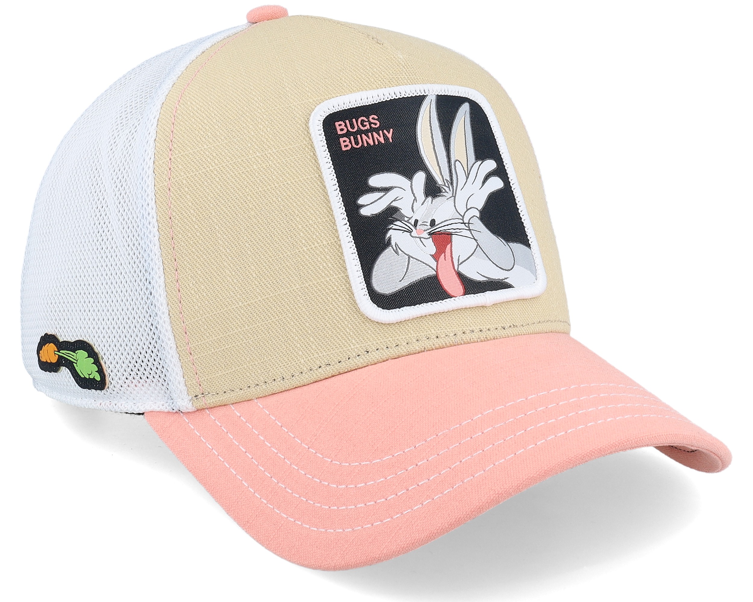 Looney Tunes Bugs Bunny White/Beige/Pink Trucker - Capslab Cap ...