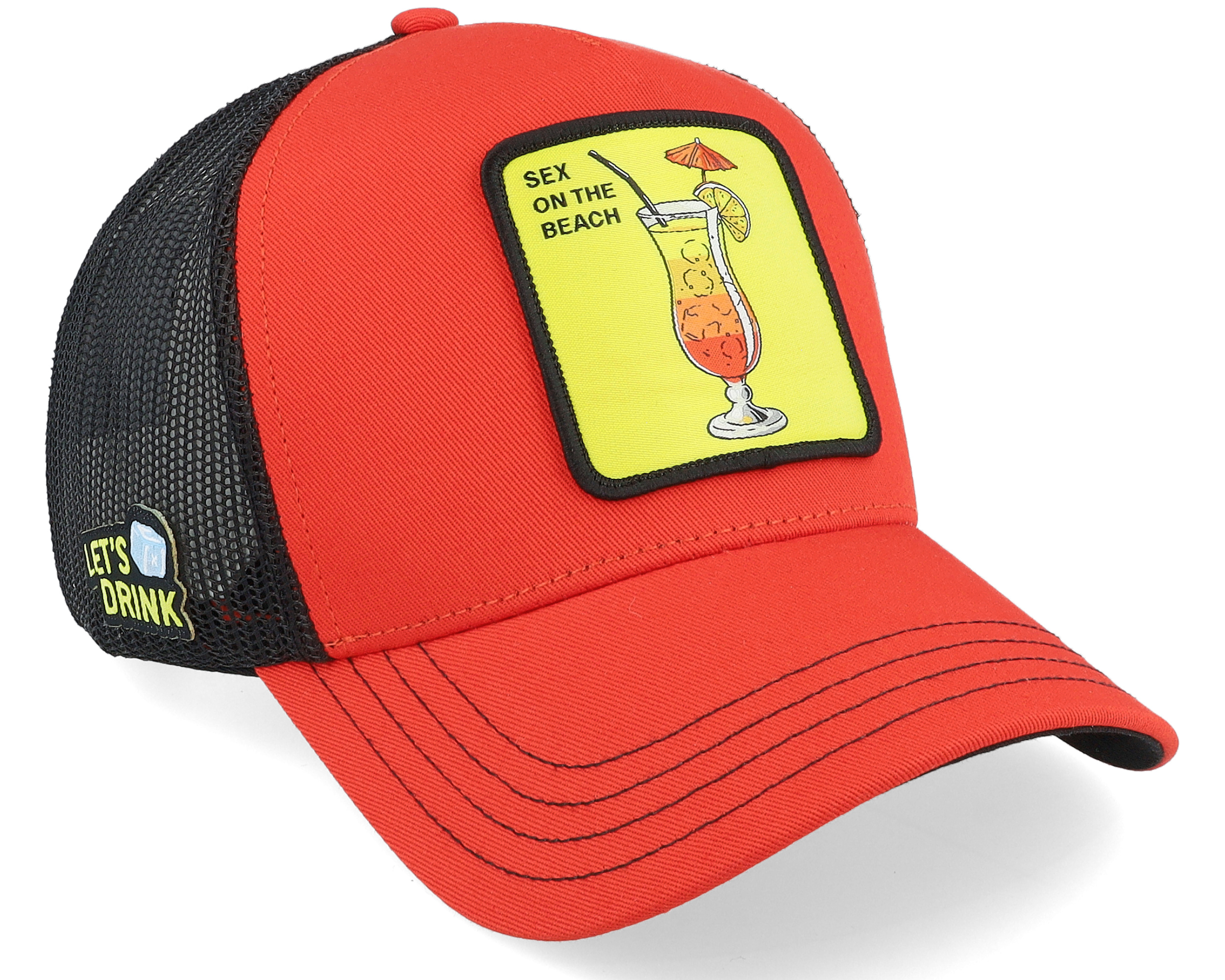 Cocktails Sex On The Beach Black/Red Trucker - Capslab cap | Hatstore.co.uk