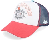 Kids Screen Print Surf Black/White/Red A-Frame Trucker