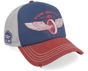 Screen Print Grey/Navy/Red A-Frame Trucker