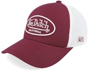 Oval Patch White/Burgundy A-Frame Trucker