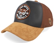 Round Patch Baseball Cap Black/Brown A-Frame Trucker