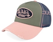 Oval Patch Navy/Dark Green/Pink Trucker