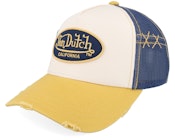 Oval Patch Navy/Beige/Yellow A-Frame Trucker