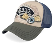 Multi Patches Navy/Brown/Dark Green A-Frame Trucker