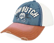 Embroidery Baseball Cap White/Blue/Brown A-Frame Adjustable