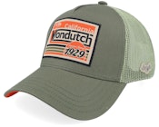 Square Patch Dark Green A-Frame Trucker