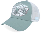 Screen Print White/Green A-Frame Trucker