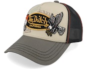 Twill Multi Patches Brown/Black/Creme A-Frame Trucker