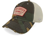 Embroider Distressed Military/Off White Trucker