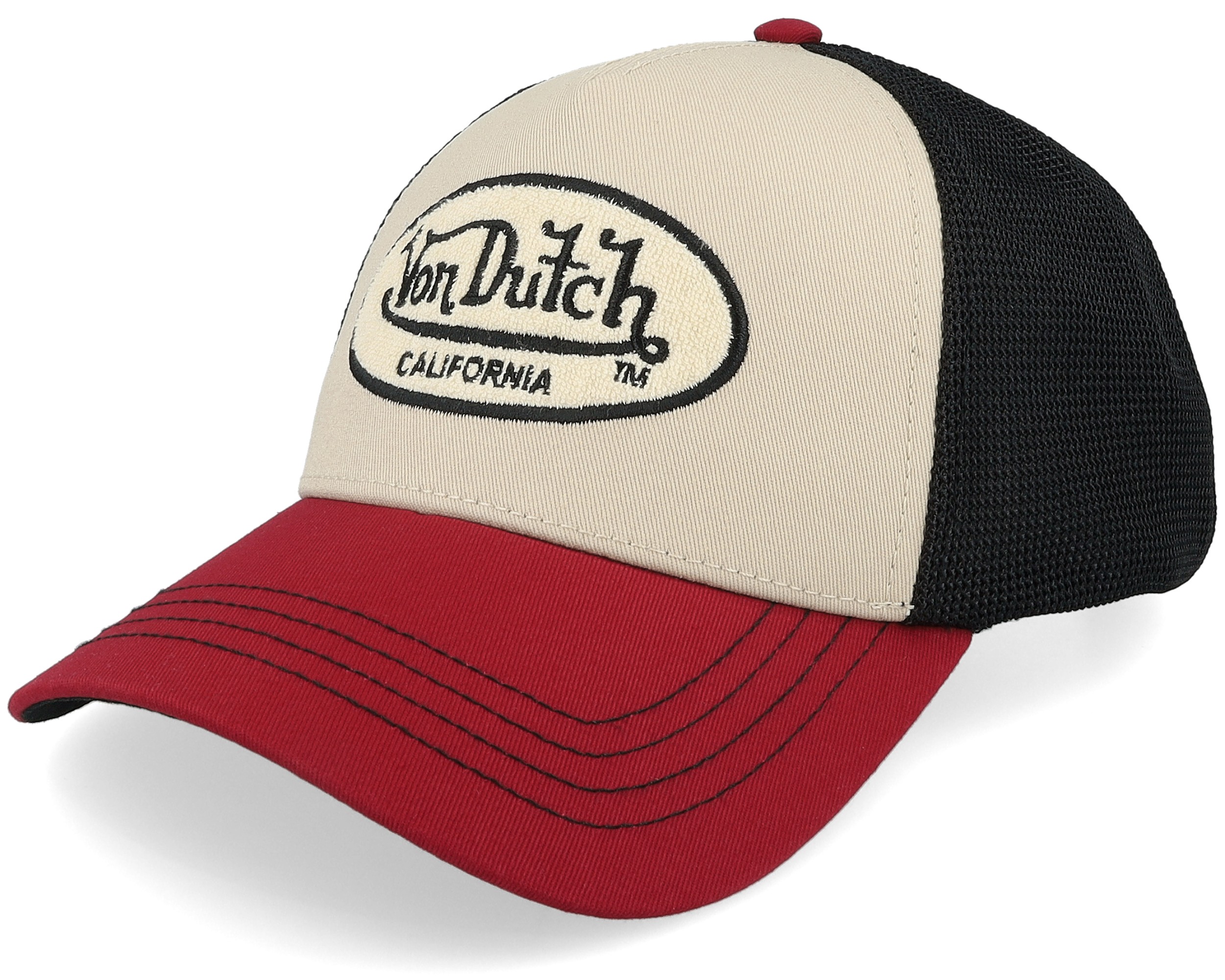Oval Terry Patch Black/Red/White A-Frame Trucker