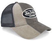 Corduroy Cap With Badge A-Frame Trucker