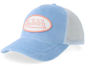 Oval Patch Velour Light Blue/White A-frame Trucker