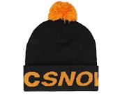 Kids Gambol Beanie Black/Orange Pom