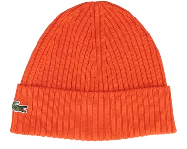 Orange Lacoste Mütze Cuff Beanie -