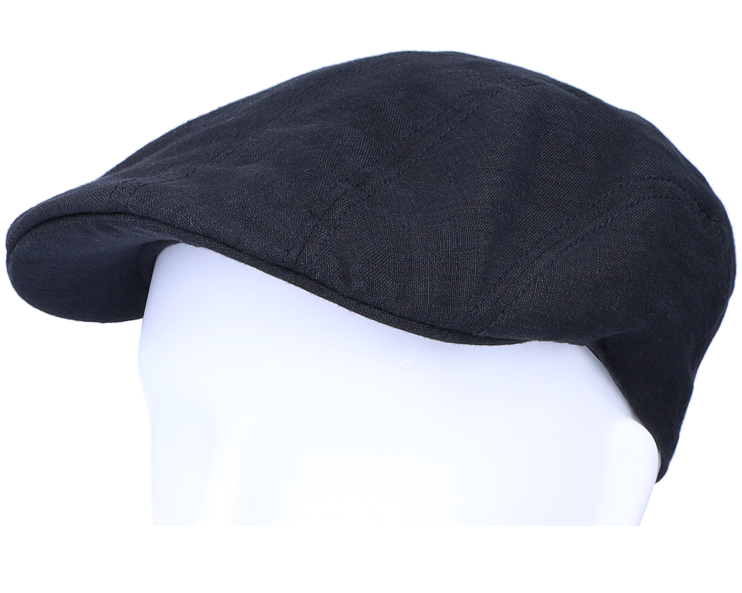 Ivy Cap Linen Black Flat Cap Stetson