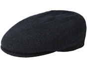 Kent Wool/Cashmere Black Flat Cap